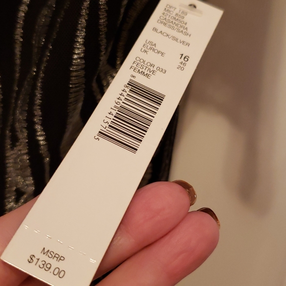 Black and shimmering silver cocktail dress size 16 - Picture 7 of 13